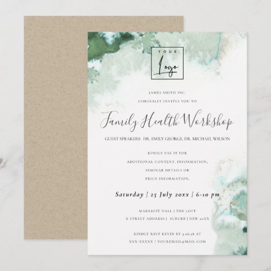 SUBTLE AQUA MODERN ABSTRACTE GEOMETRISCHE ART-GEBE KAART (Voorkant / Achterkant)