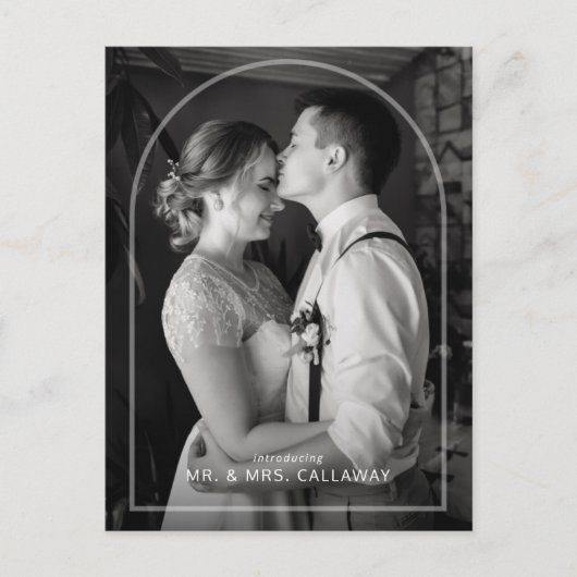 Subtle Arch Overlay Photo Elopement Briefkaart (Voorkant)