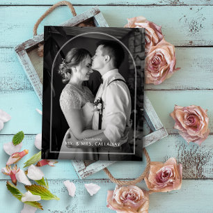 Subtle Arch Overlay Photo Elopement Briefkaart