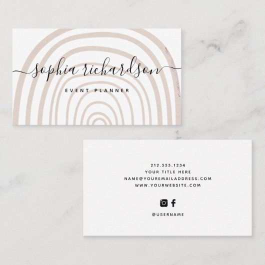 Subtle Arch | Trendy Abstract neutraal op wit Visitekaartje (Voorkant / Achterkant)