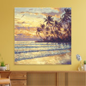 Subtle Beach Light - Impressionism Style Landscape Canvas Afdruk (Insitu (Woonkamer))