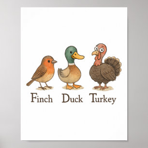 Subtle Bird Anti Trump Shirt Retro Vogelvink Eend Poster