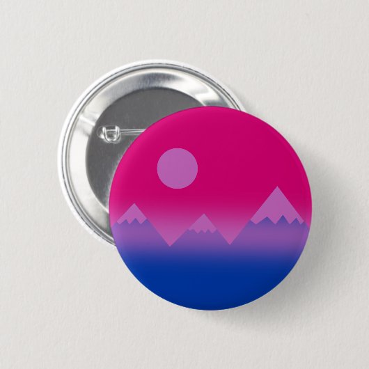 Subtle Bisexual Flag Mountain Scene Button (Voorkant /achterkant)