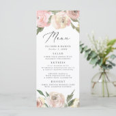 Subtle Blooms | Bruiloftsmenu met bloemmotief Menu (Staand voorkant)
