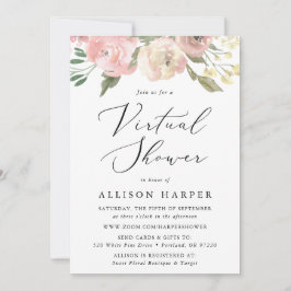 Subtle Blooms Floral Virtual Baby shower Kaart