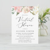 Subtle Blooms Floral Virtual Baby shower Kaart (Staand voorkant)