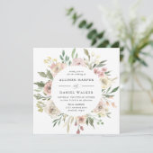 Subtle Blooms | Vierkant Huwelijk Kaart (Staand voorkant)