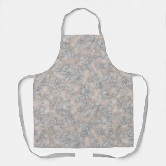 Subtle Blush Beige and Silver Grey Marble Pattern Schort (Voorkant)