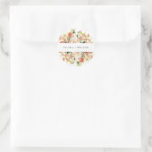 SUBTLE BLUSH PEACH PINK WATERVERF FLORAL WEDING RONDE STICKER (Tas)