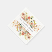 SUBTLE BLUSH PEACH PINK WATERVERF FLORAL WEDING SERVET (Hoek)