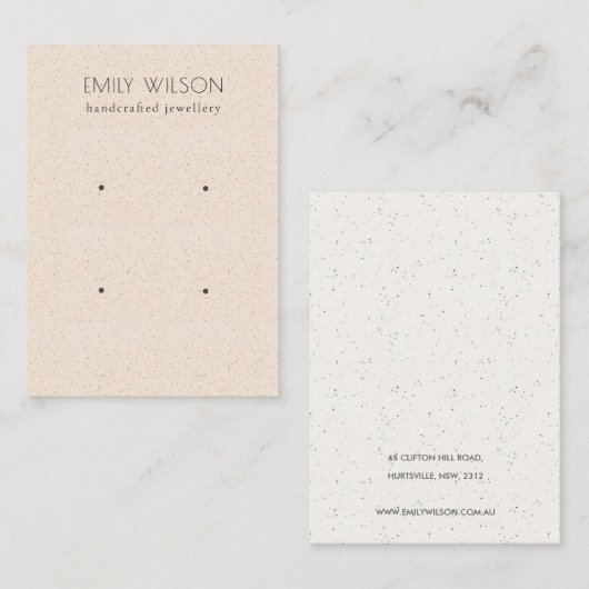 Subtle Blush Pink Ceramic Texture 2 Earing Display Visitekaartje (Voorkant / Achterkant)