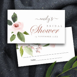 SUBTLE BLUSH PINK ROSE VRIJGEZELLENFEEST PLACE KAA VISITEKAARTJE