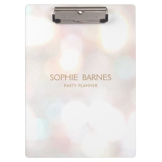 Subtle Bokeh Event Party Planner Pocket Folder Klembord (Voorkant)