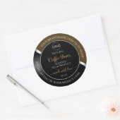 Subtle Brown Black Wavy Silver Logo Product Labels (Envelop)