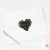 Subtle Brown Black Wavy Silver Logo Schattige Beda Hart Sticker (Envelop)