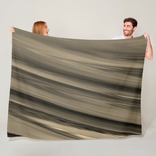 Subtle Brown Stripe Fleece Deken (In situ)