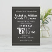 Subtle Chalkboard | Uitnodiging tot weddenschappen (Staand voorkant)