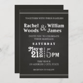 Subtle Chalkboard | Uitnodiging tot weddenschappen (Voorkant / Achterkant)