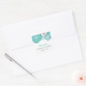 Subtle Chic Wit Blauwgroen Groen Bloemen Vrijgezel Vierkante Sticker (Envelop)