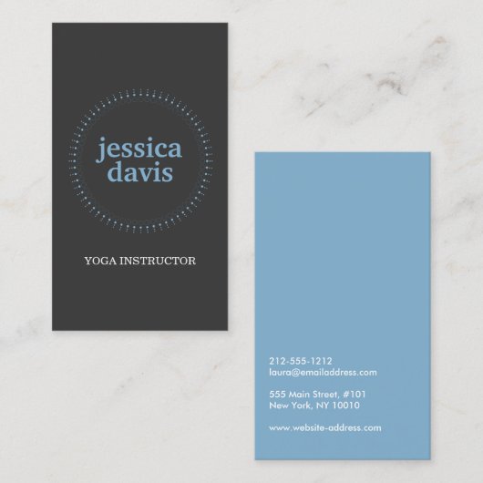 SUBTLE CIRCLE in BLAUW/DK GRIJS Visitekaartje (Voorkant / Achterkant)