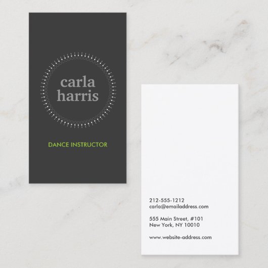 SUBTLE CIRCLE op DK GREY Visitekaartje (Voorkant / Achterkant)