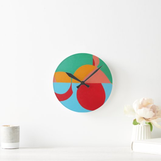 Subtle Clef Geometric Round Clock Ronde Klok (Huis)