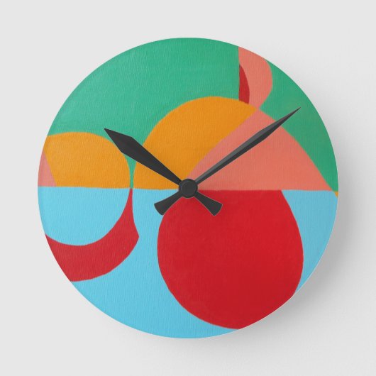 Subtle Clef Geometric Round Clock Ronde Klok (Voorkant)