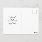 Subtle Cream Calligraphy Hearts Save the Date Briefkaart (Achterkant)