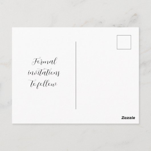 Subtle Cream Calligraphy Hearts Save the Date Briefkaart (Achterkant)