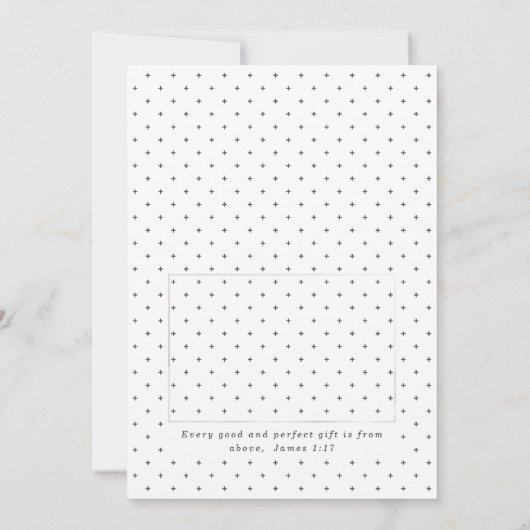 Subtle Cross in letters Calligraphy Simple Baptism Kaart (Achterkant)