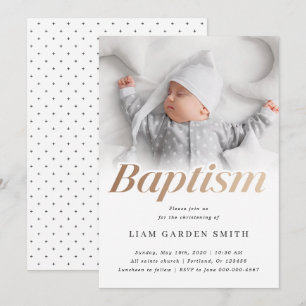 Subtle Cross Script Handwriting Christening Foto Kaart