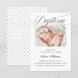 Subtle Cross Script Typo Christening Baptism Foto Kaart