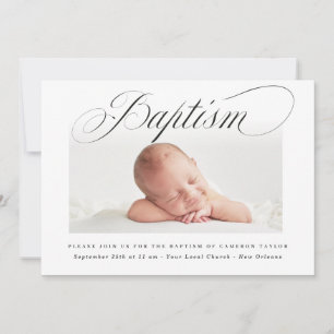 Subtle Cross Script Typo Christening Baptism Foto Kaart