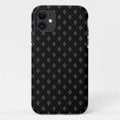 Subtle Diamonds - Donkergrijs op zwart Case-Mate iPhone Case (Achterkant)