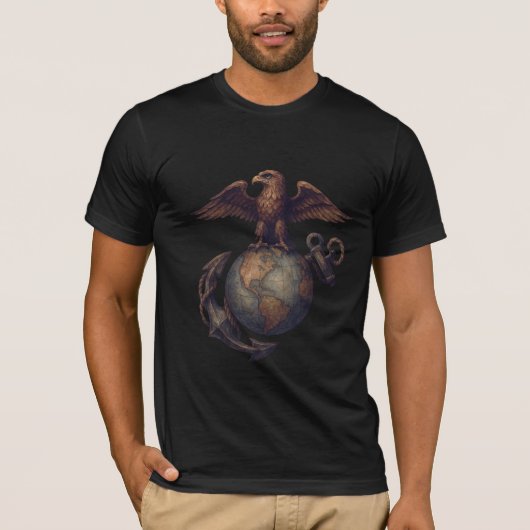 Subtle Eagle, Globe & Anchor Tri-Blend Shirt (Voorkant)