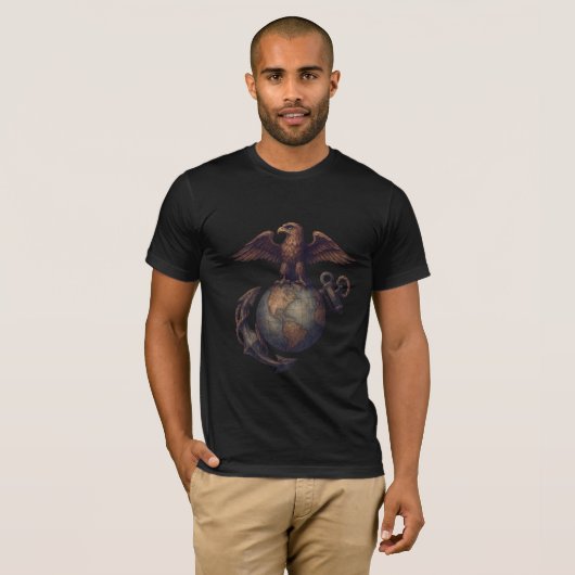 Subtle Eagle, Globe & Anchor Tri-Blend T-shirt (Voorkant volledig)