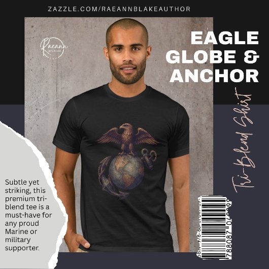 Subtle Eagle, Globe & Anchor Tri-Blend T-shirt