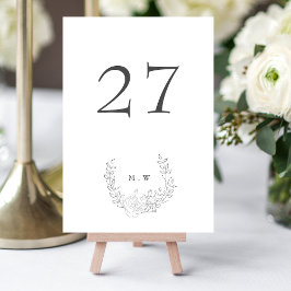 Subtle Elegance Classic Wreatmonogram Wedding Kaart