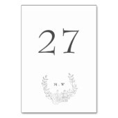 Subtle Elegance Classic Wreatmonogram Wedding Kaart (Achterkant)