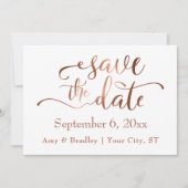 Subtle Elegant Copper Script Wedding Save the Date (Voorkant)