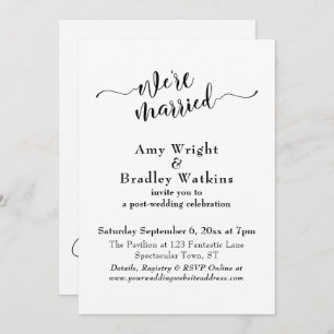 Subtle Elegant Typography Post Wedding Celebration Kaart