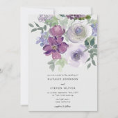 Subtle Elegant Waterverf Floral Wedding Kaart (Voorkant)