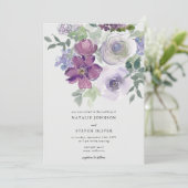 Subtle Elegant Waterverf Floral Wedding Kaart (Staand voorkant)
