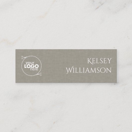 Subtle Fabric Texture Custom Mini Visitekaartje (Voorkant)