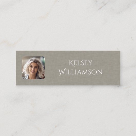 Subtle Fabric Texture Photo Mini Visitekaartje (Voorkant)