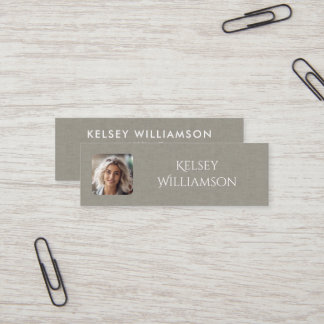 Subtle Fabric Texture Photo Mini Visitekaartje