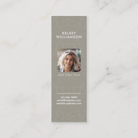 Subtle Fabric Texture Photo Mini Visitekaartje (Achterkant)