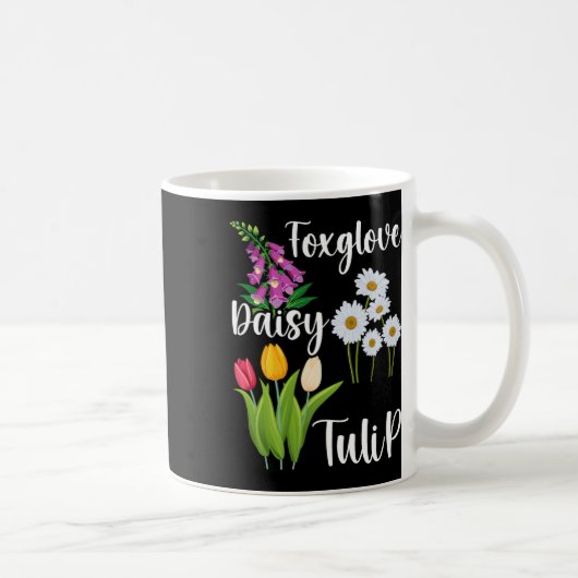 Subtle Floral Anti Trump Flowers Foxglove Daisy Tu Koffiemok (Rechts)