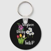 Subtle Floral Anti Trump Flowers Foxglove Daisy Tu Sleutelhanger (Voorkant)