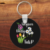Subtle Floral Anti Trump Flowers Foxglove Daisy Tu Sleutelhanger (Voorkant)